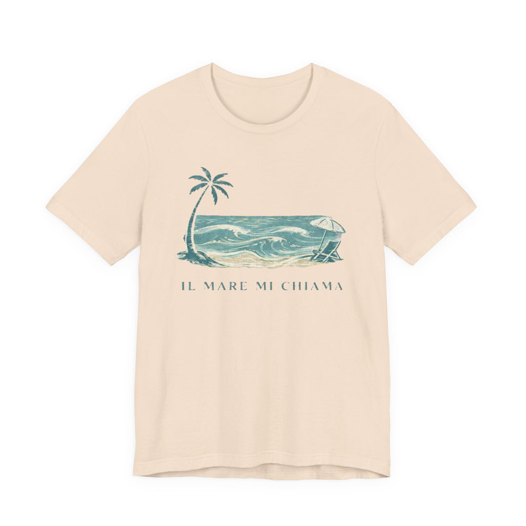 Il Mare Mi Chiama Beach T-Shirt - The Sea Is Calling Me beach graphic tee Marequi Club