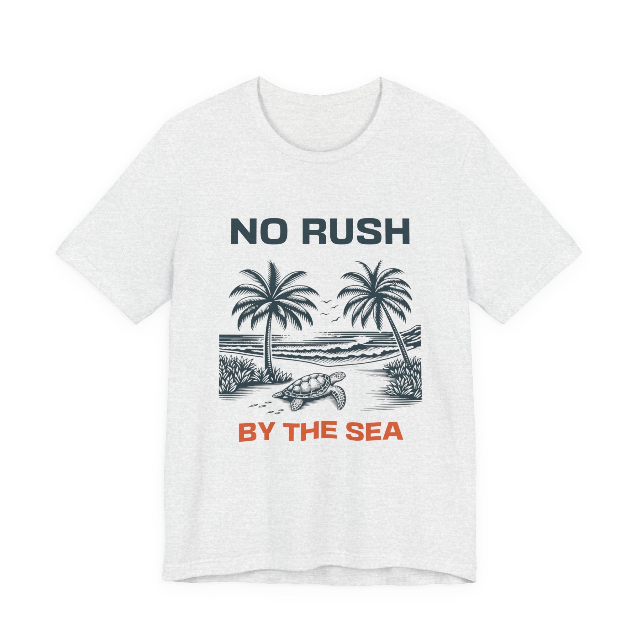 No Rush By The Sea Shirt, Beach Graphic Tee, Coastal Ocean T Shirt, Summer Vacation Shirt, Sea Turtle Beach Shirt, Ocean Lover Gift