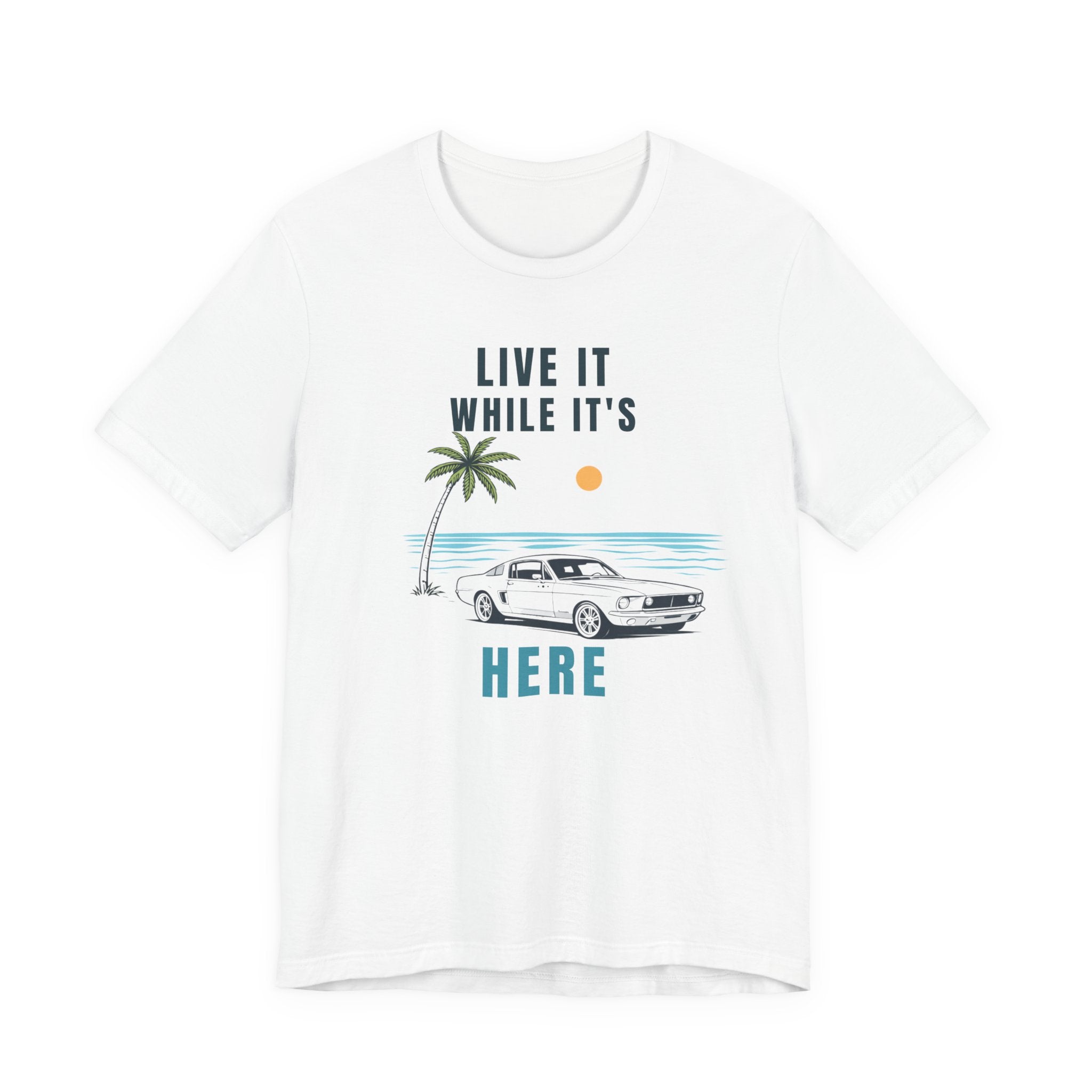 Live It While It’s Here – Coastal Beach T-Shirt beach graphic tee Marequi Club