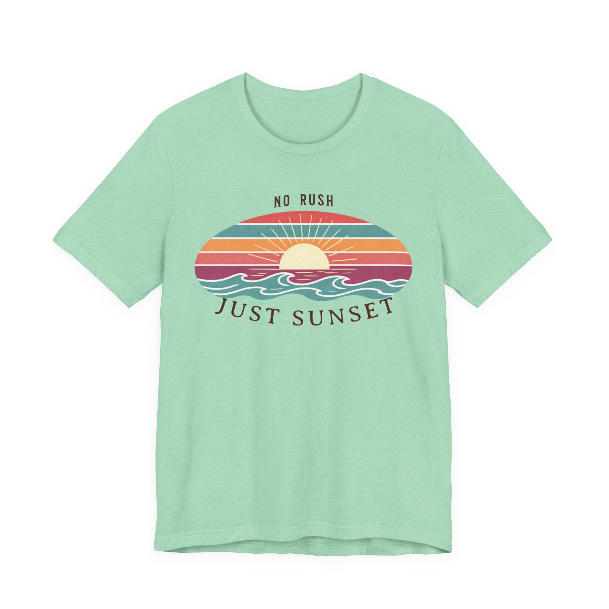NO RUSH JUST SUNSET T - SHIRT - VINTAGE BEACH GRAPHIC - Mare Qui Club