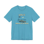 Live It While It’s Here T-Shirt - Retro Beach Sunset beach graphic tee Marequi Club