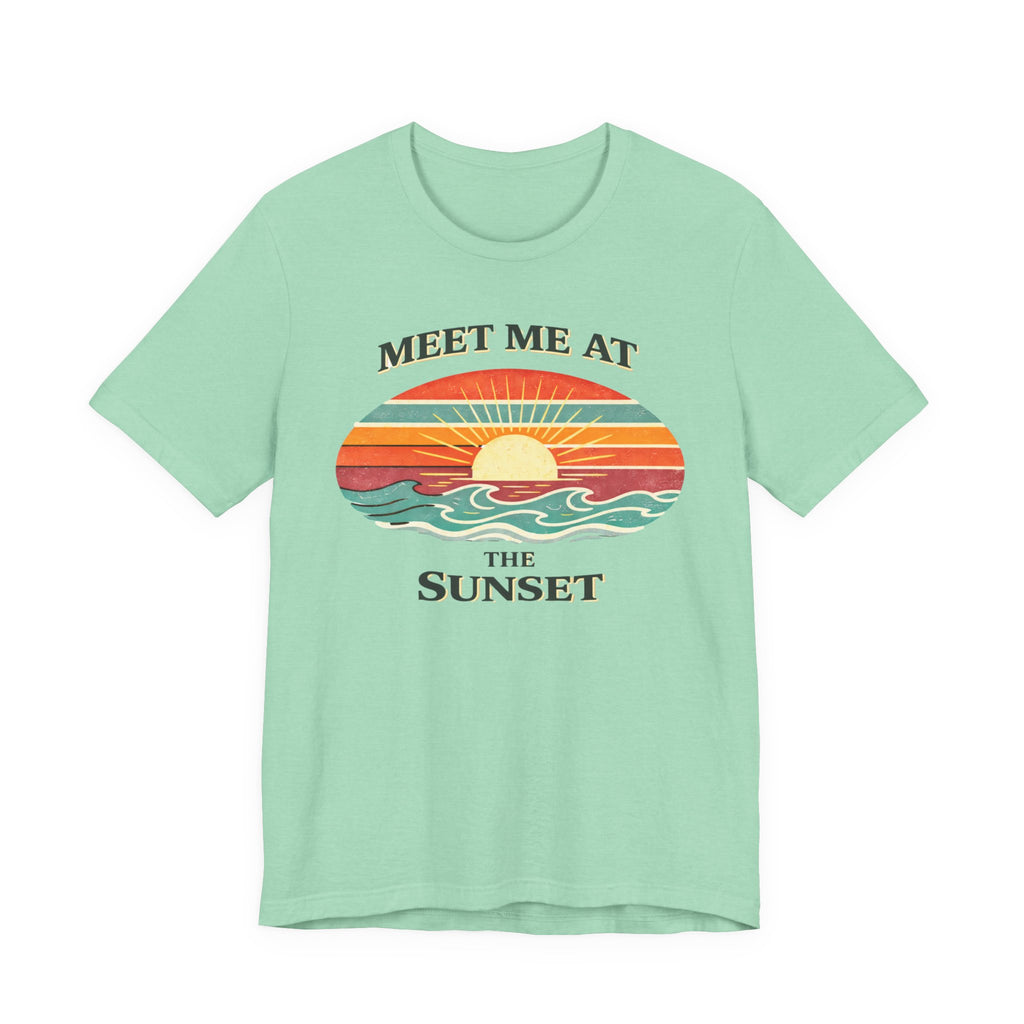 MEET ME AT THE SUNSET T - SHIRT - VINTAGE BEACH GRAPHIC beach graphic tee Marequi Club