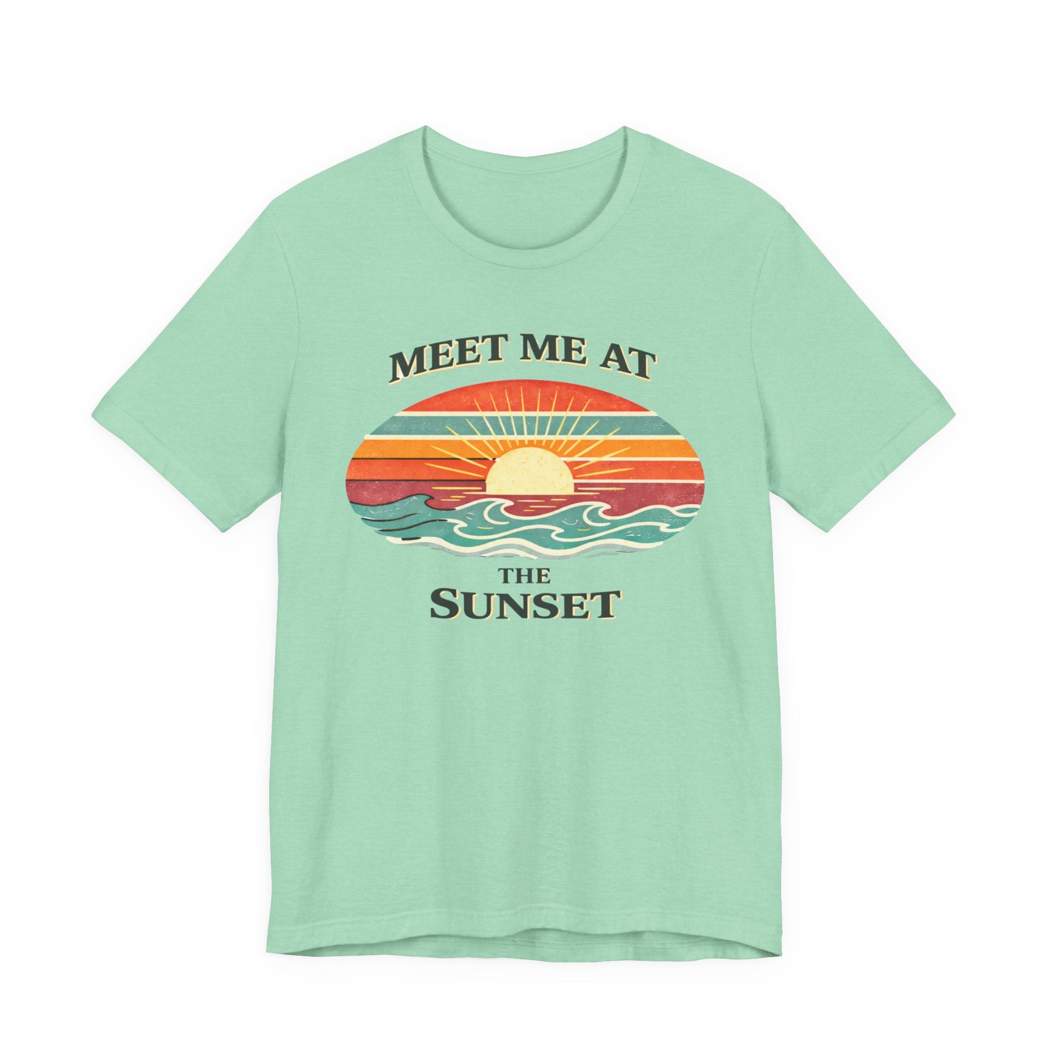 MEET ME AT THE SUNSET T - SHIRT - VINTAGE BEACH GRAPHIC beach graphic tee Marequi Club