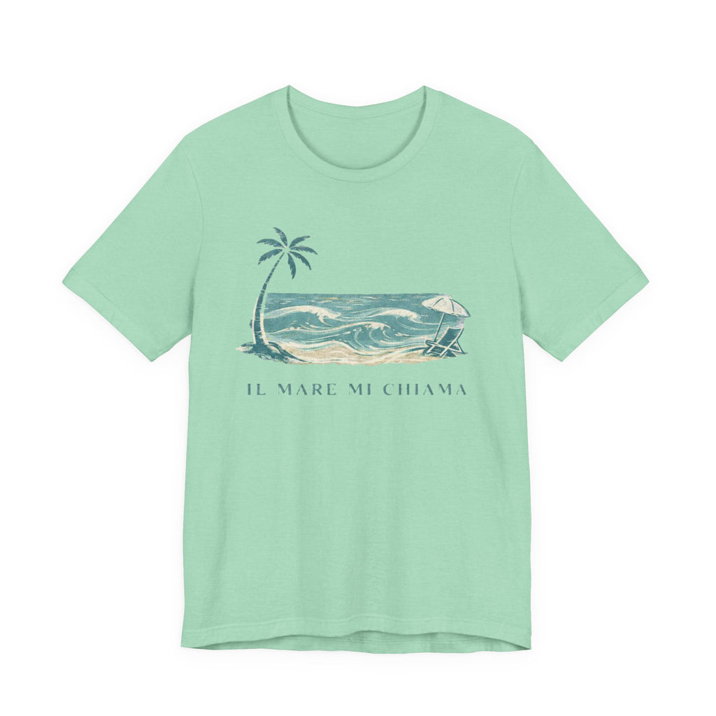 Il Mare Mi Chiama Beach T-Shirt - The Sea Is Calling Me beach graphic tee Marequi Club
