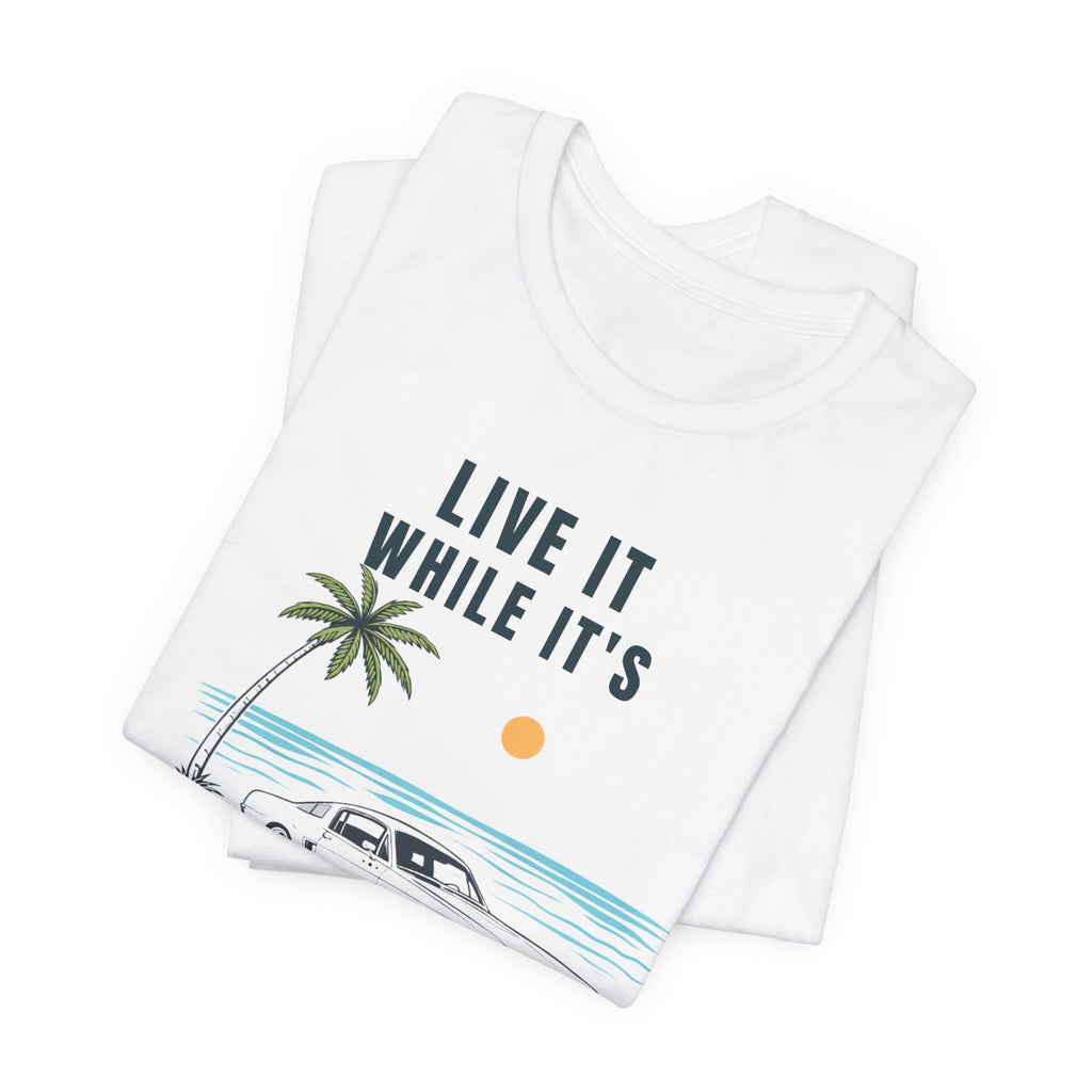 Live It While It’s Here – Coastal Beach T-Shirt beach graphic tee Marequi Club