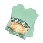 Peace Begins Where the Ocean Starts Vintage Beach - Mare Qui Club