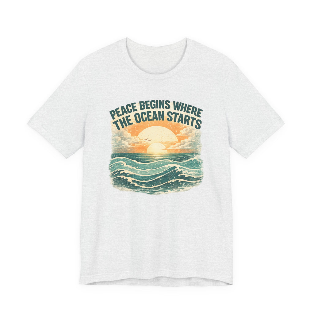 Peace Begins Where the Ocean Starts Vintage Beach - Mare Qui Club
