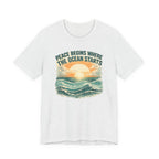 Peace Begins Where the Ocean Starts Vintage Beach - Mare Qui Club