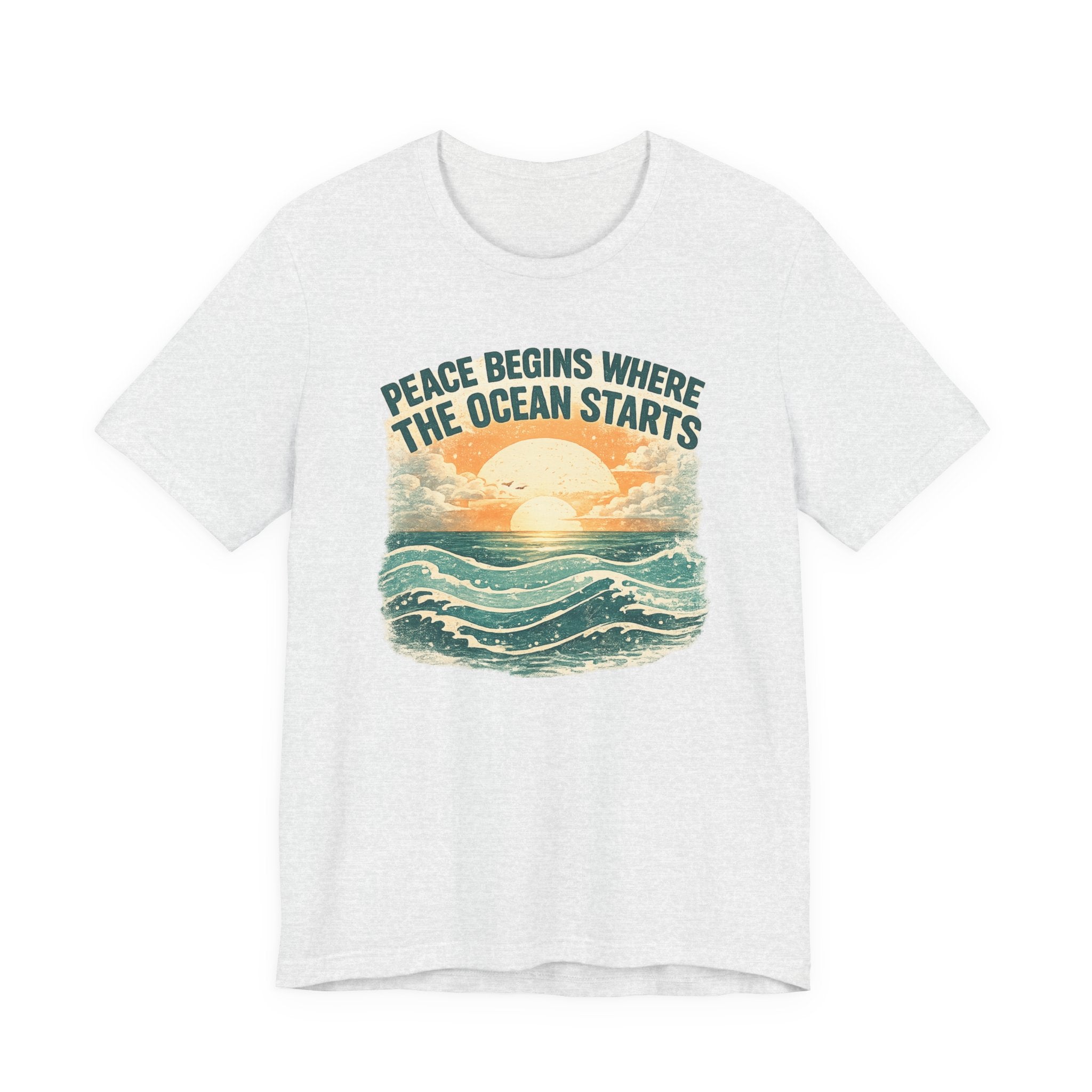 Peace Begins Where the Ocean Starts Vintage Beach - Mare Qui Club