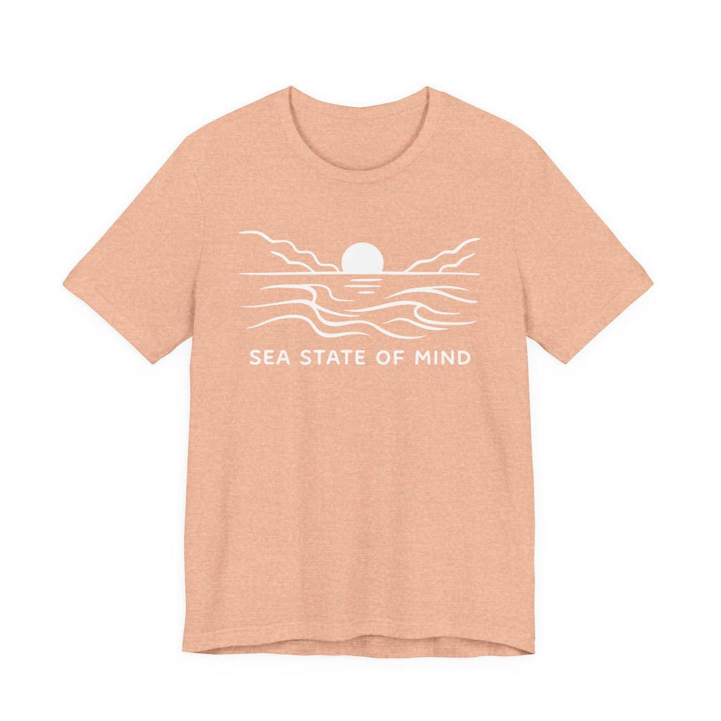 Sea State of Mind T-Shirt - Coastal Sunset Design beach graphic tee Marequi Club