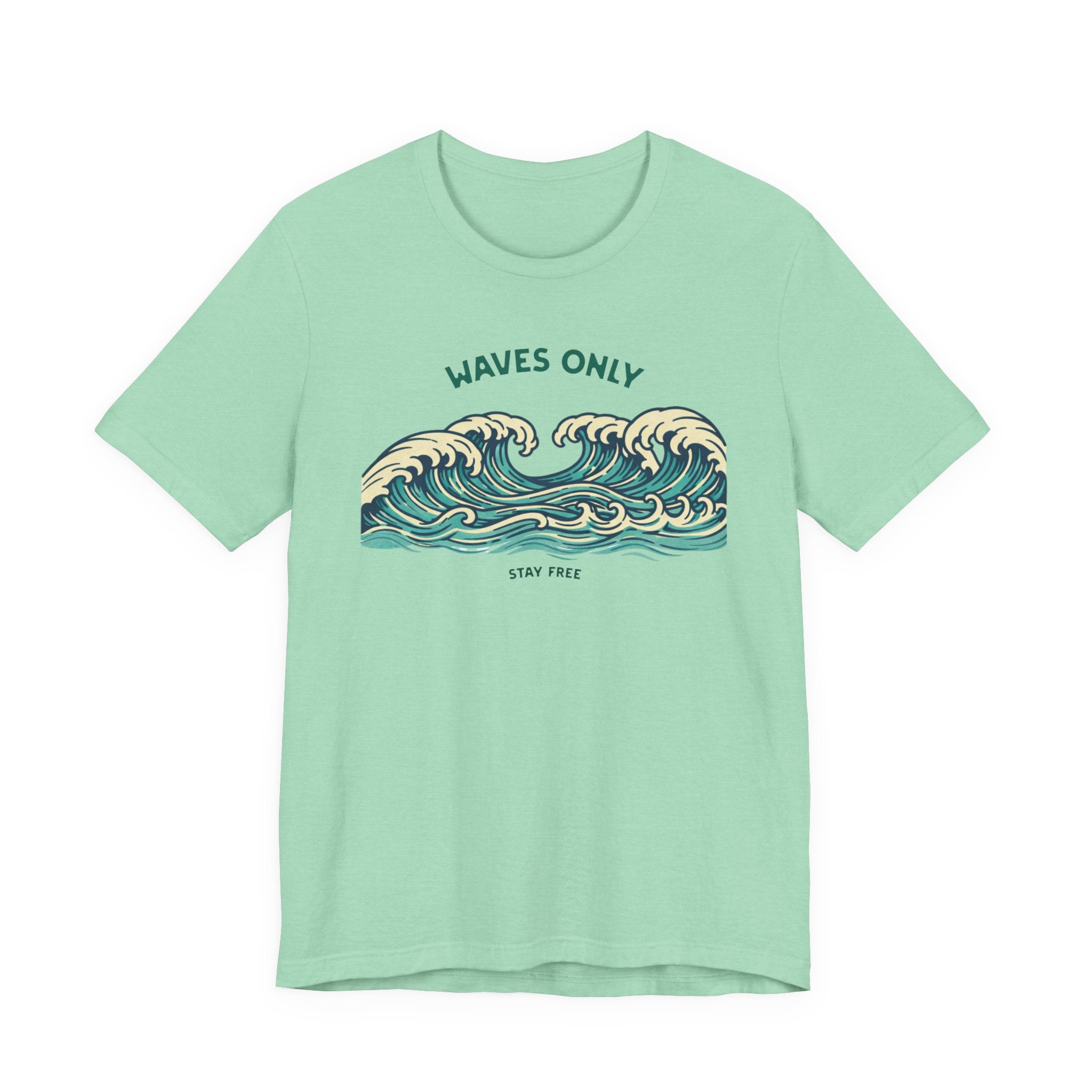 WAVES ONLY - STAY FREE - Vintage Graphic Tee beach graphic tee Marequi Club