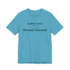Coffee First, Ocean Second Tee — Coastal Coffee Lover T-Shirt - Mare Qui Club
