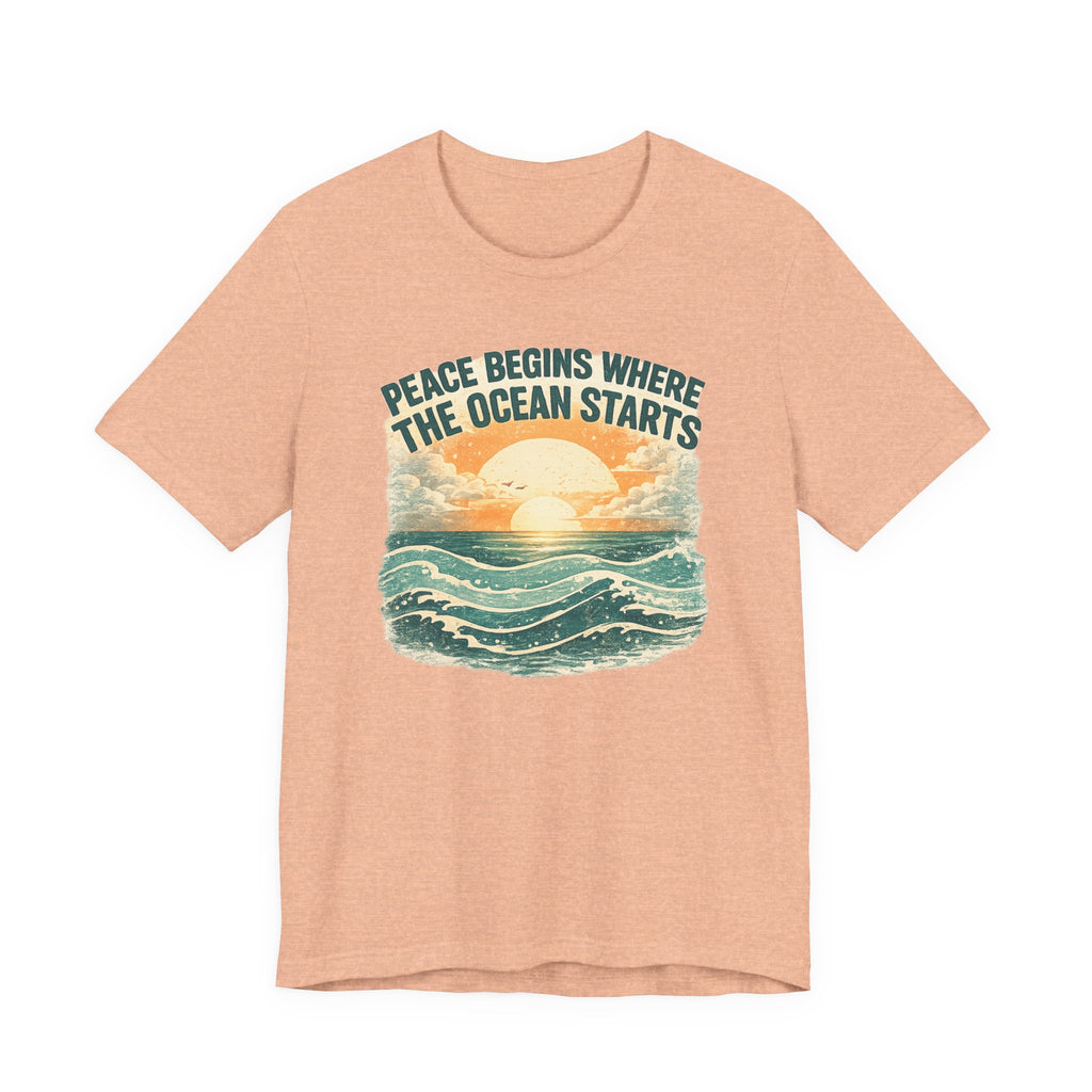 Peace Begins Where the Ocean Starts Vintage Beach - Mare Qui Club