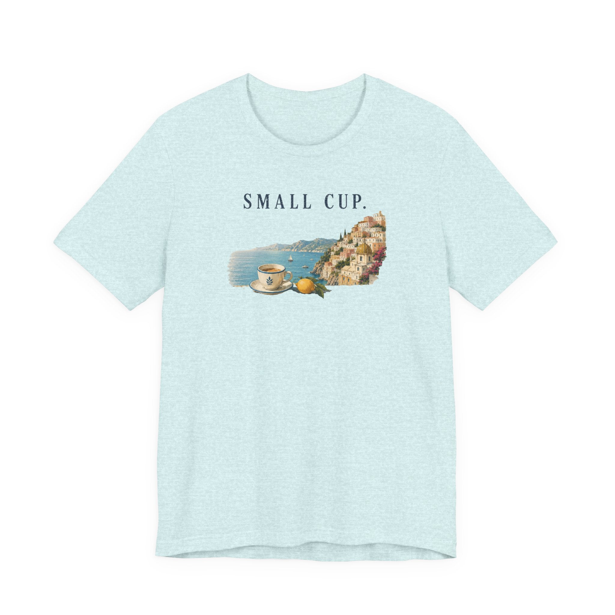 Small Cup Tee - Coastal Coffee Graphic T-Shirt Amalfi Coast Italy graphic tee Marequi Club