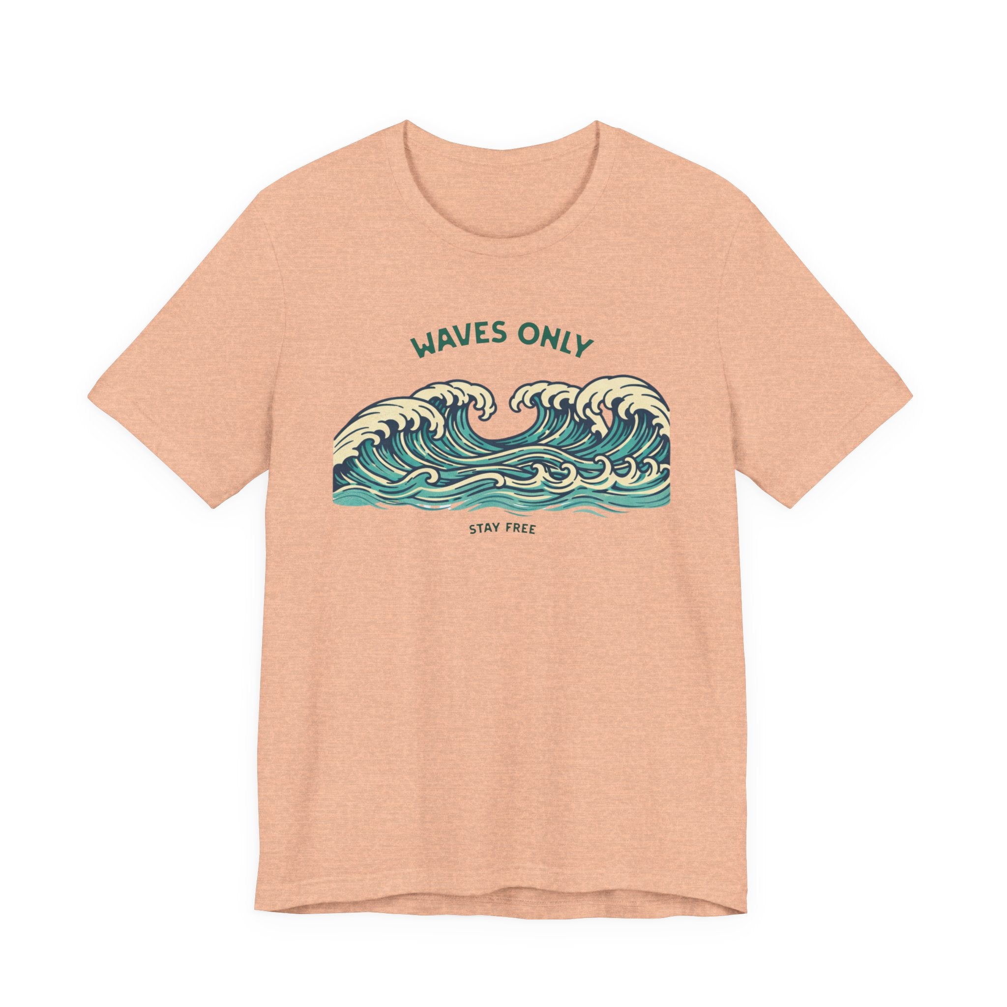 WAVES ONLY - STAY FREE - Vintage Graphic Tee beach graphic tee Marequi Club