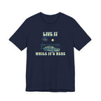 Live It While It’s Here T-Shirt - Retro Beach Sunset beach graphic tee Marequi Club