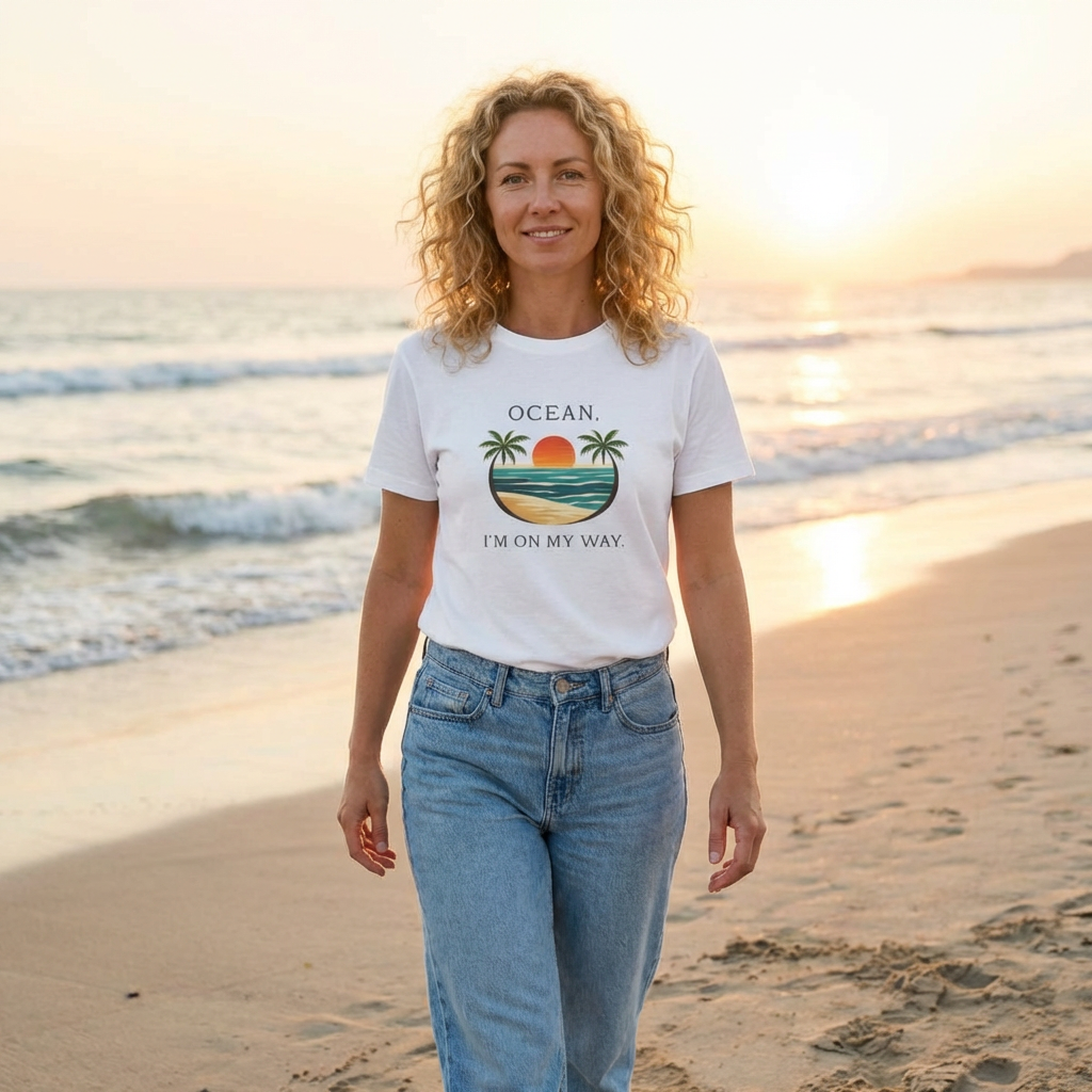 OCEAN, I’M ON MY WAY VINTAGE BEACH GRAPHIC T-SHIRT