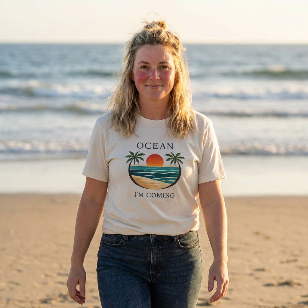 Ocean I’m Coming T-Shirt | Vintage Beach Graphic Tee – MARE QUI CLUB