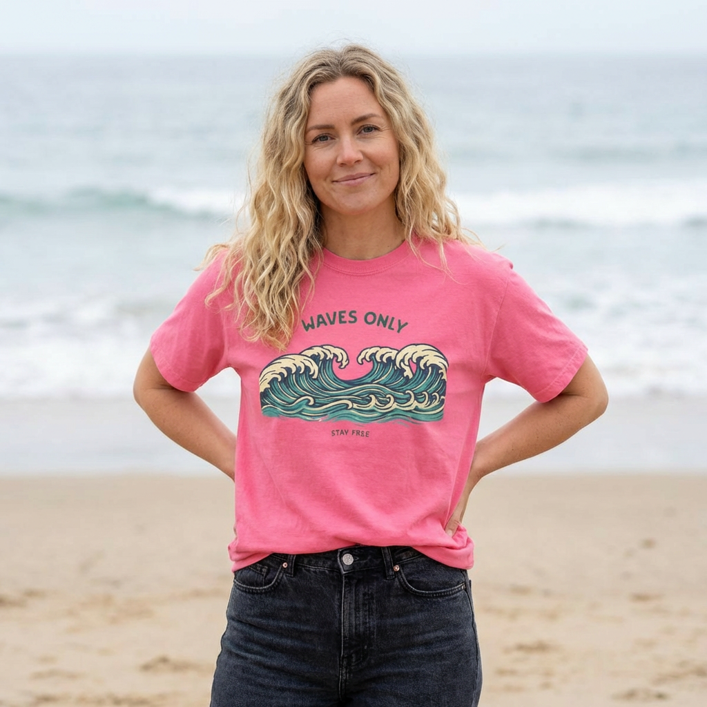 WAVES ONLY - STAY FREE - Vintage Graphic Tee