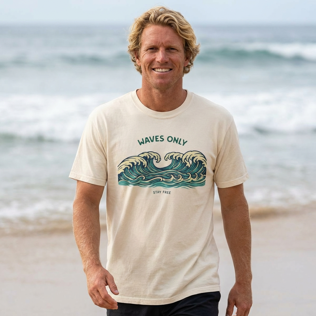 WAVES ONLY - STAY FREE - Vintage Graphic Tee