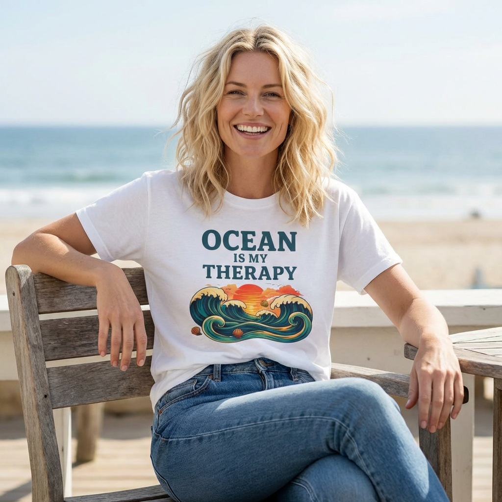 OCEAN IS MY THERAPY - VINTAGE WAVE T-SHIRT