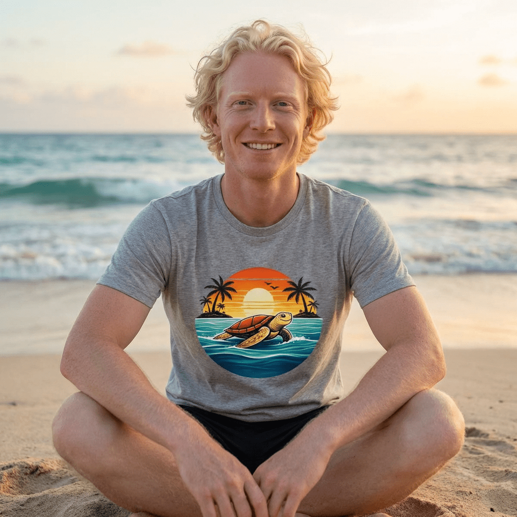 Ocean Peace Turtle Tee - Tropical Beach Graphic Tee beach graphic tee Marequi Club