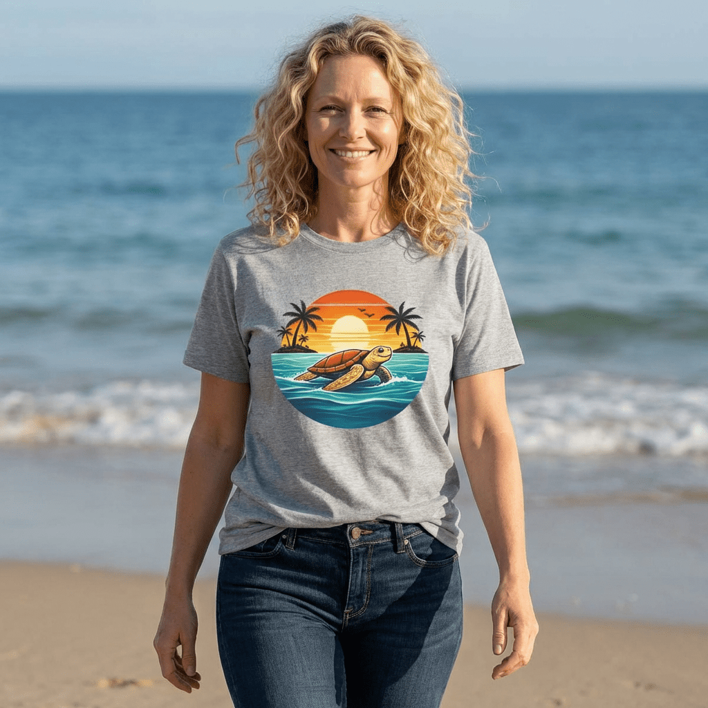 Ocean Peace Turtle Tee - Tropical Beach Graphic Tee beach graphic tee Marequi Club