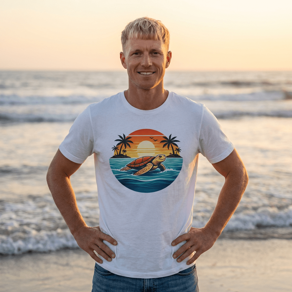 Ocean Peace Turtle Tee - Tropical Beach Graphic Tee beach graphic tee Marequi Club