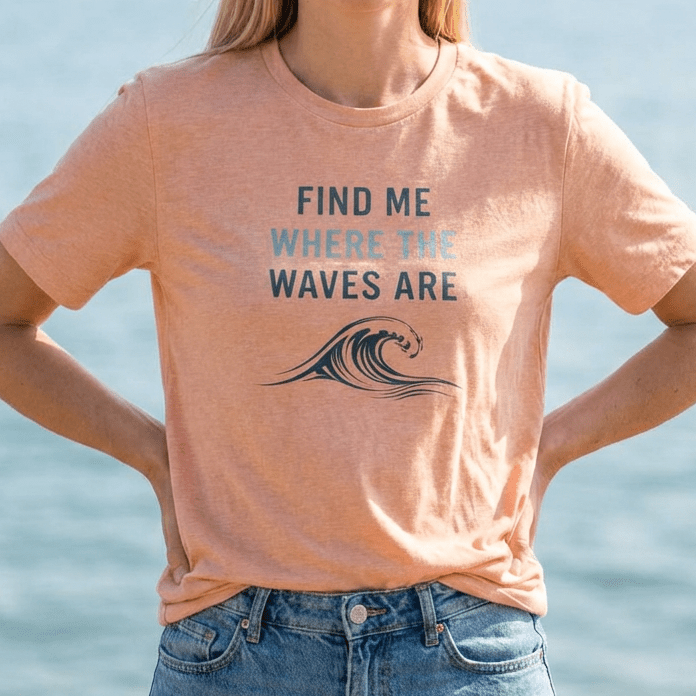 FIND ME WHERE THE WAVES ARE T - SHIRT beach graphic tee Marequi Club