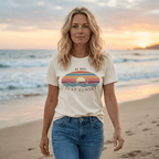 NO RUSH JUST SUNSET T - SHIRT - VINTAGE BEACH GRAPHIC - Mare Qui Club