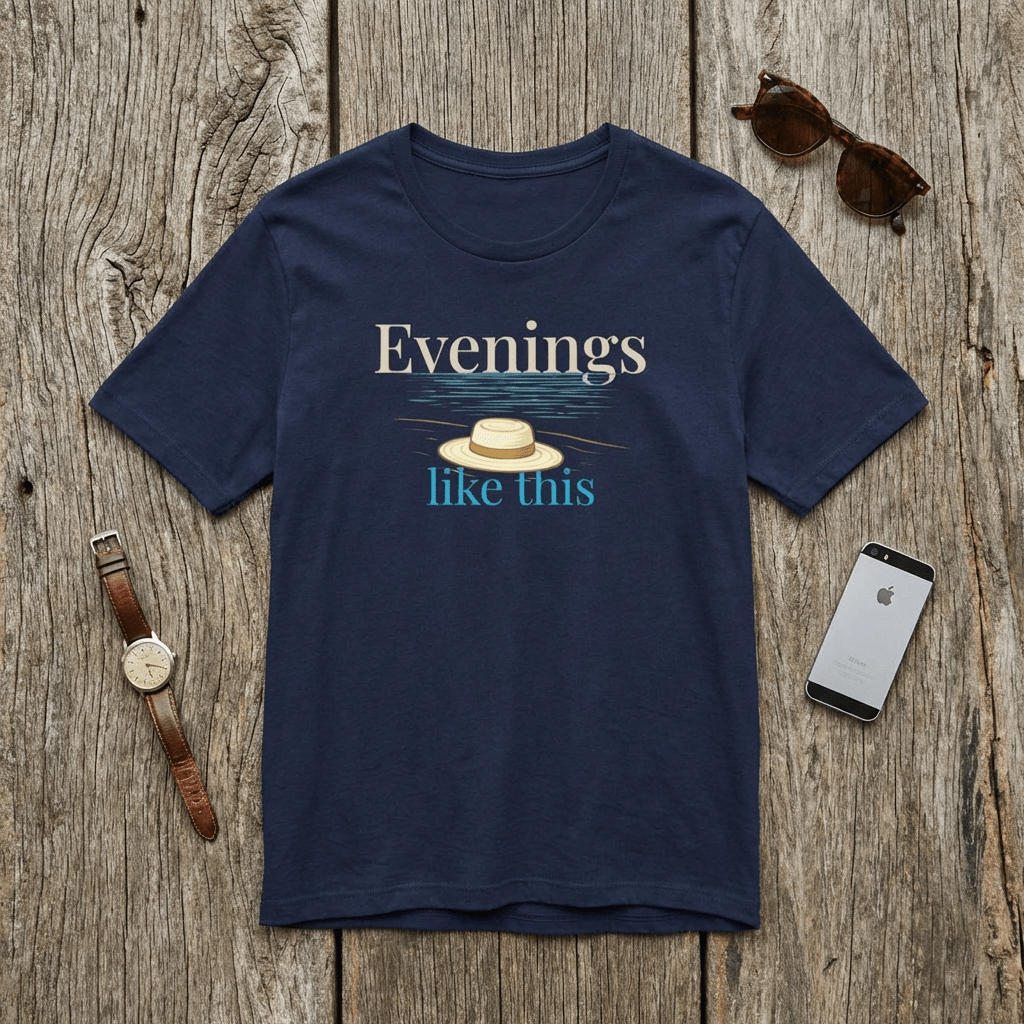 Evenings Like This T-Shirt, Coastal Beach Moonlight T-Shirt, Summer Night Vibe beach graphic tee Marequi Club