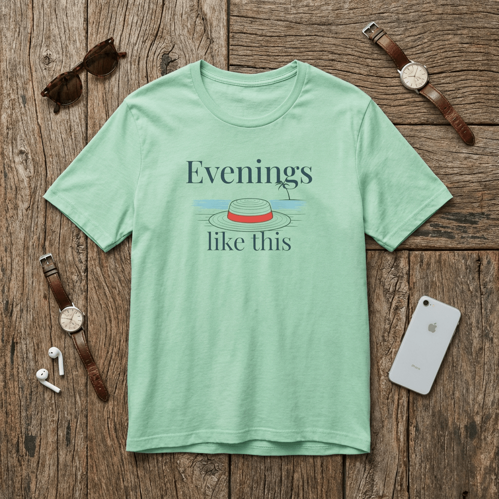 Evenings Like This Graphic T-Shirt, Coastal Beach Moonlight Tee beach graphic tee Marequi Club
