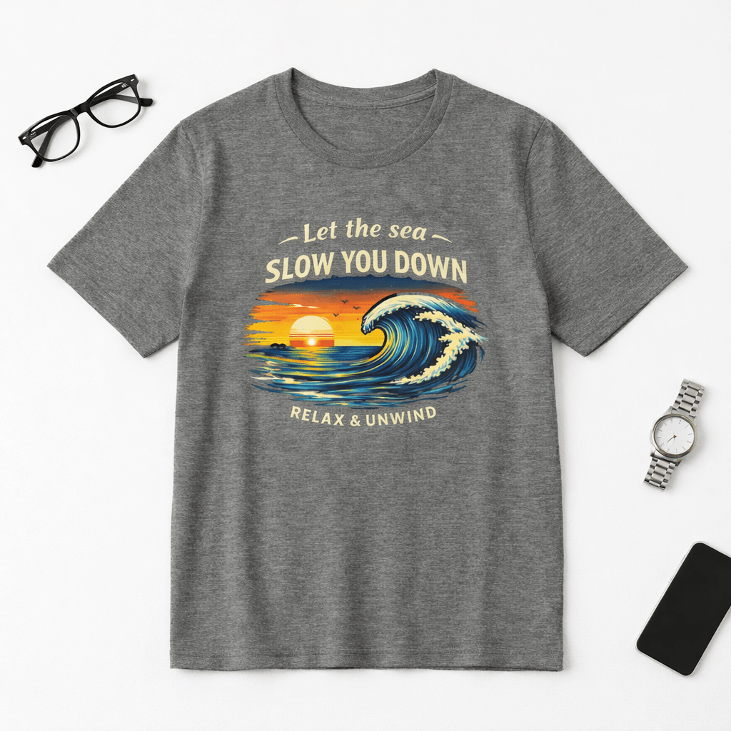 Let the sea slow you down T-shirt beach graphic tee Marequi Club