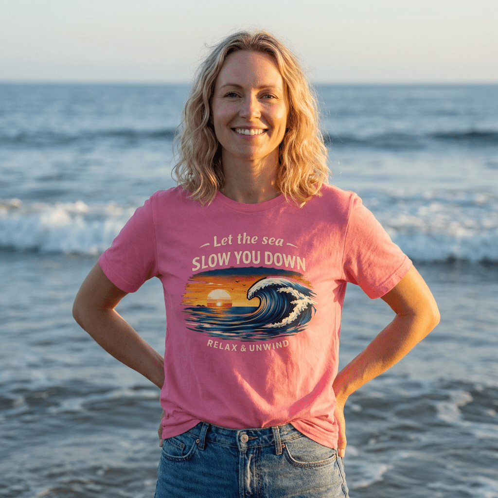 Let the sea slow you down T-shirt beach graphic tee Marequi Club