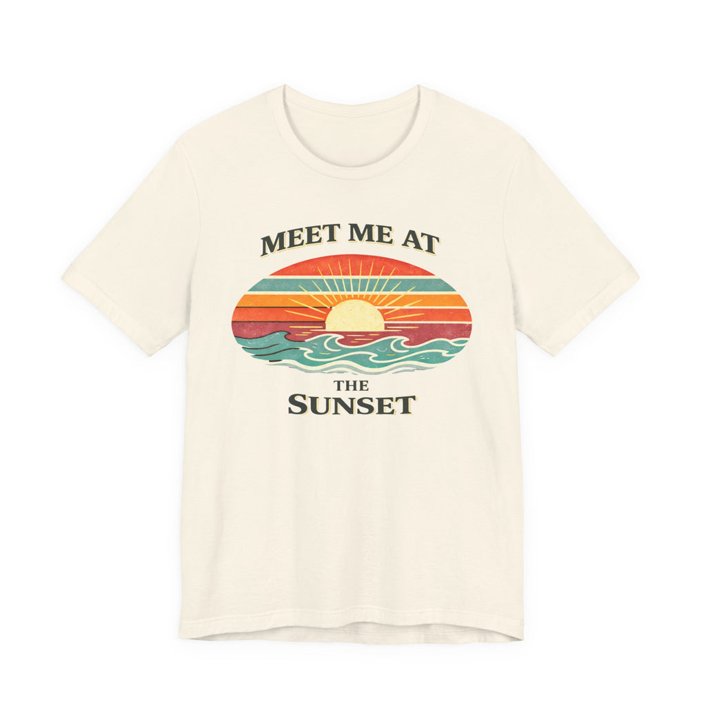 MEET ME AT THE SUNSET T - SHIRT - VINTAGE BEACH GRAPHIC beach graphic tee Marequi Club