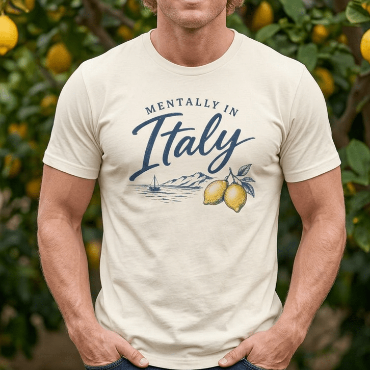 Mentally in Italy T-Shirt - Italian Vacation beach graphic tee Marequi Club