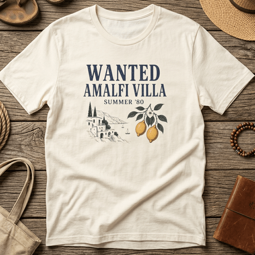 Wanted Amalfi Villa Tee - Vintage Euro Summer Nostalgia T-Shirt beach graphic tee Marequi Club