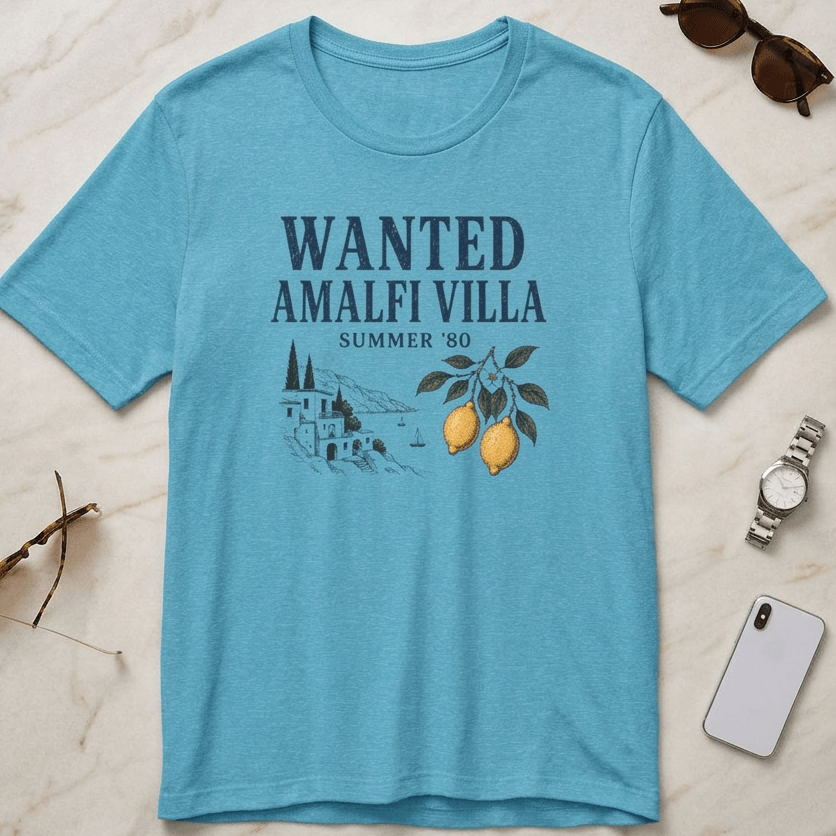 Wanted Amalfi Villa Tee - Vintage Euro Summer Nostalgia T-Shirt beach graphic tee Marequi Club