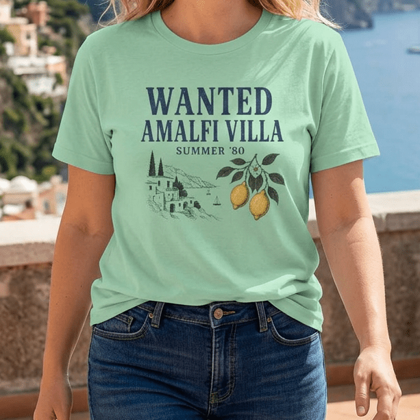 Wanted Amalfi Villa Tee - Vintage Euro Summer Nostalgia T-Shirt beach graphic tee Marequi Club