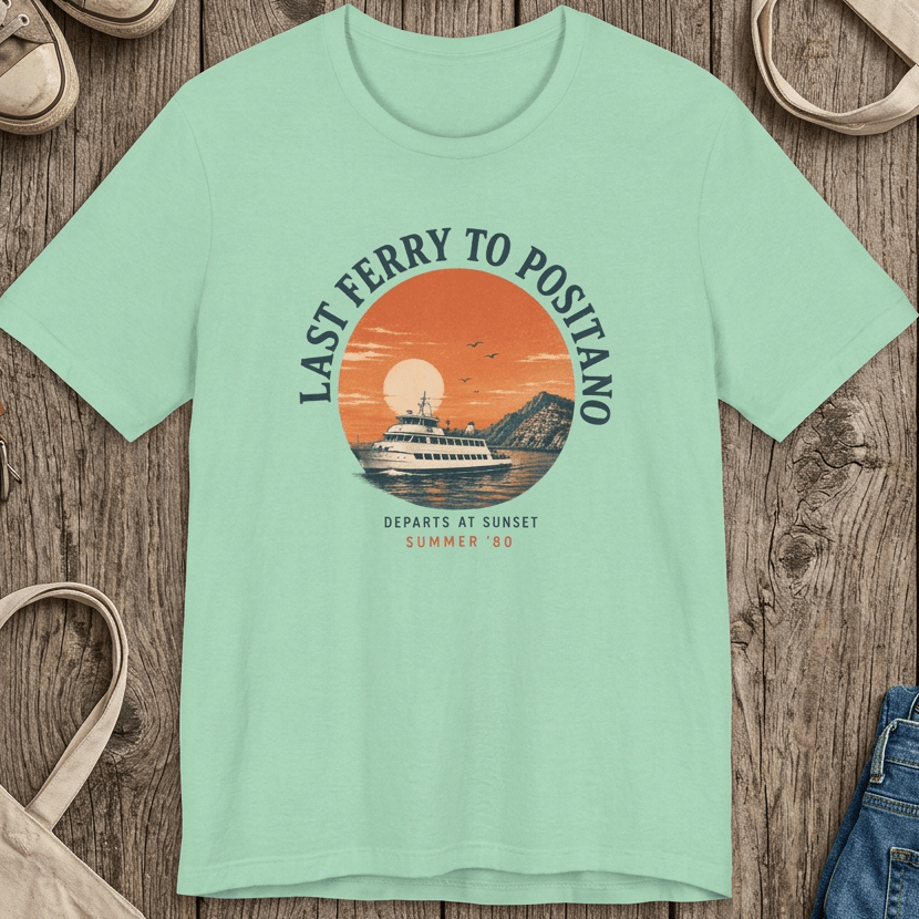 LAST FERRY TO POSITANO TEE - VINTAGE EURO SUMMER GRAPHIC T - SHIRT beach graphic tee Marequi Club