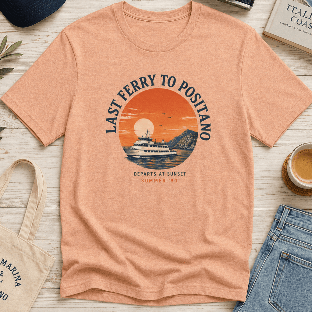 LAST FERRY TO POSITANO TEE - VINTAGE EURO SUMMER GRAPHIC T - SHIRT beach graphic tee Marequi Club