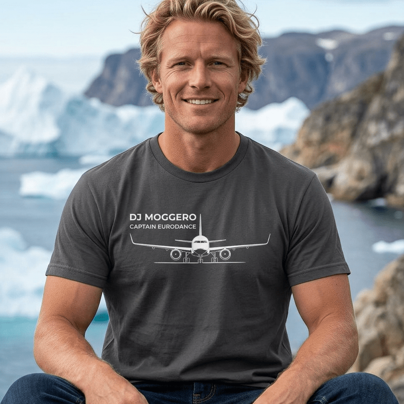 DJ Moggero Captain Eurodance T-Shirt | Aviation Graphic beach graphic tee Marequi Club