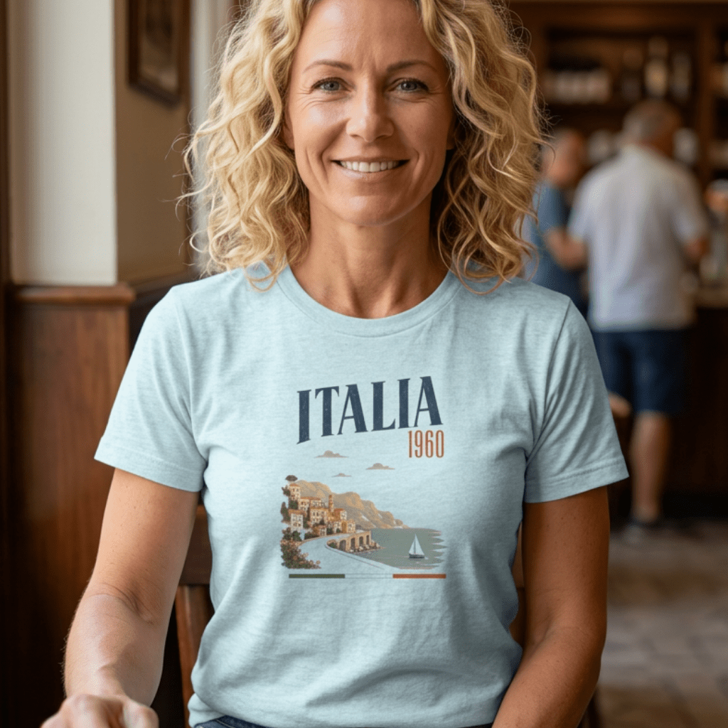 Italia 1960 Vintage Tee - Retro Coastal Italy T-Shirt Amalfi Coast Italy graphic tee Marequi Club