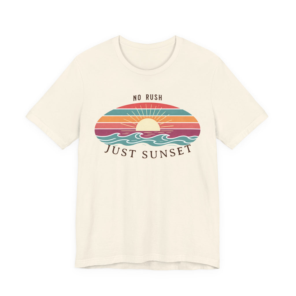 NO RUSH JUST SUNSET T - SHIRT - VINTAGE BEACH GRAPHIC - Mare Qui Club