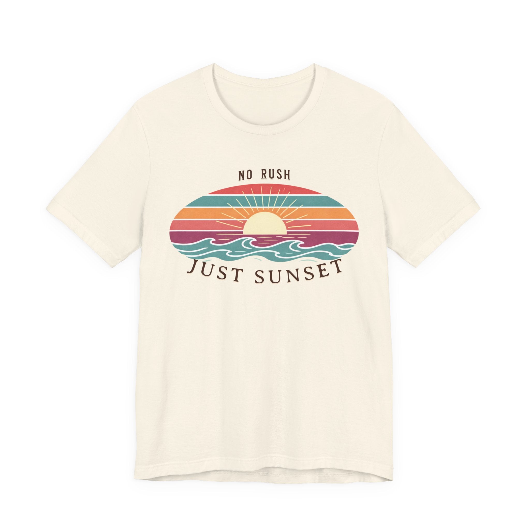 NO RUSH JUST SUNSET T - SHIRT - VINTAGE BEACH GRAPHIC - Mare Qui Club
