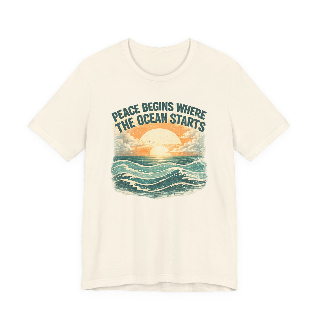 Peace Begins Where the Ocean Starts Vintage Beach - Mare Qui Club