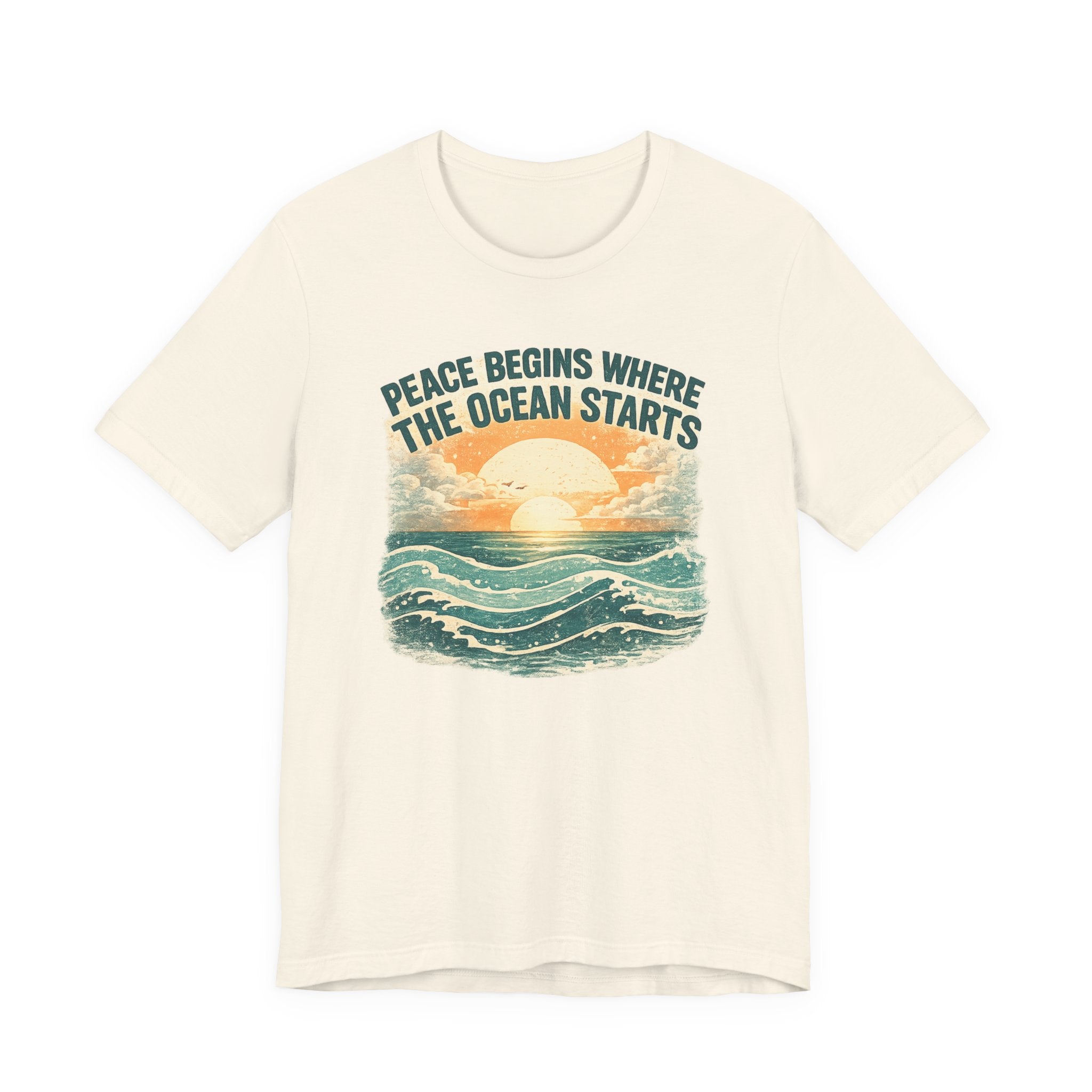 Peace Begins Where the Ocean Starts Vintage Beach - Mare Qui Club