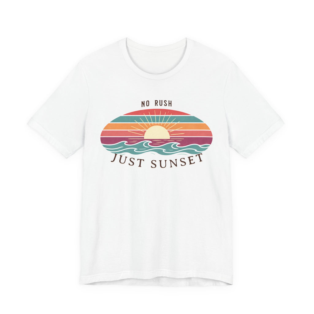 NO RUSH JUST SUNSET T - SHIRT - VINTAGE BEACH GRAPHIC - Mare Qui Club