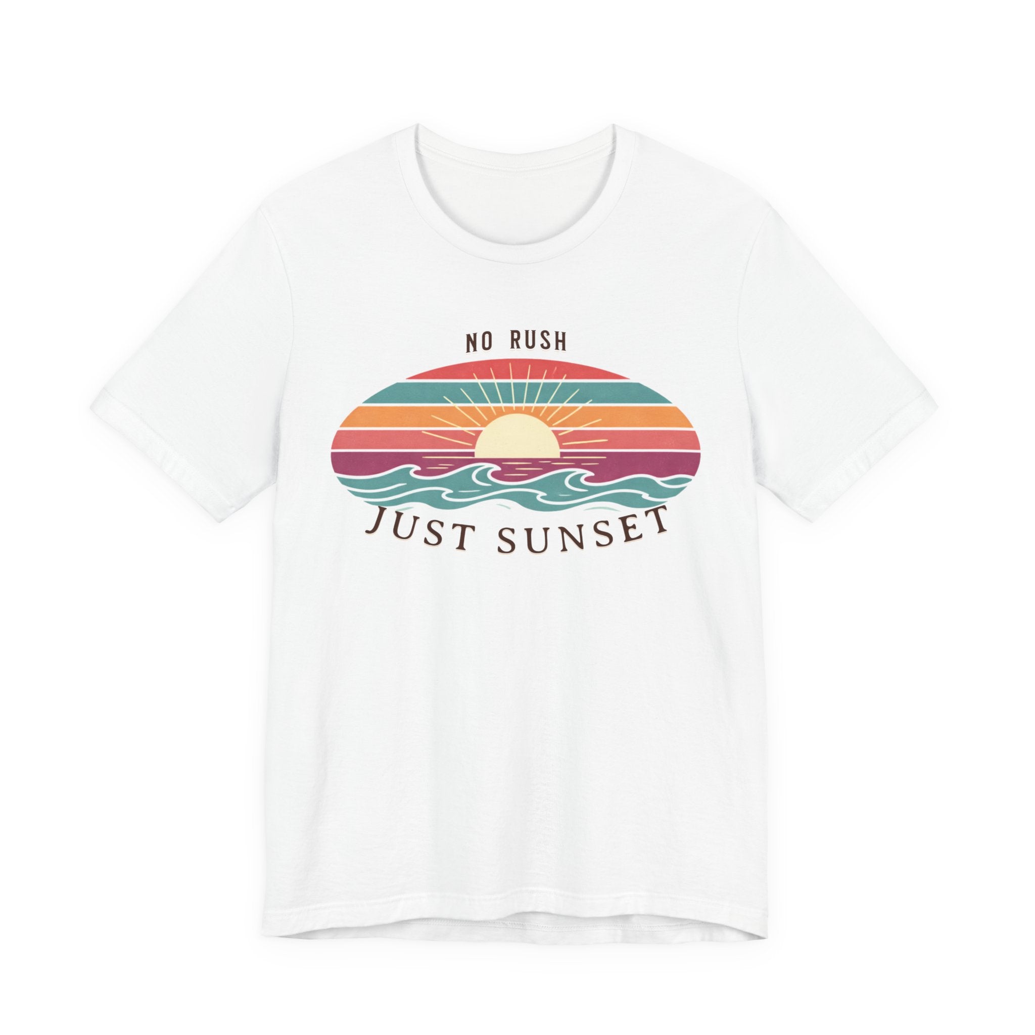 NO RUSH JUST SUNSET T - SHIRT - VINTAGE BEACH GRAPHIC - Mare Qui Club