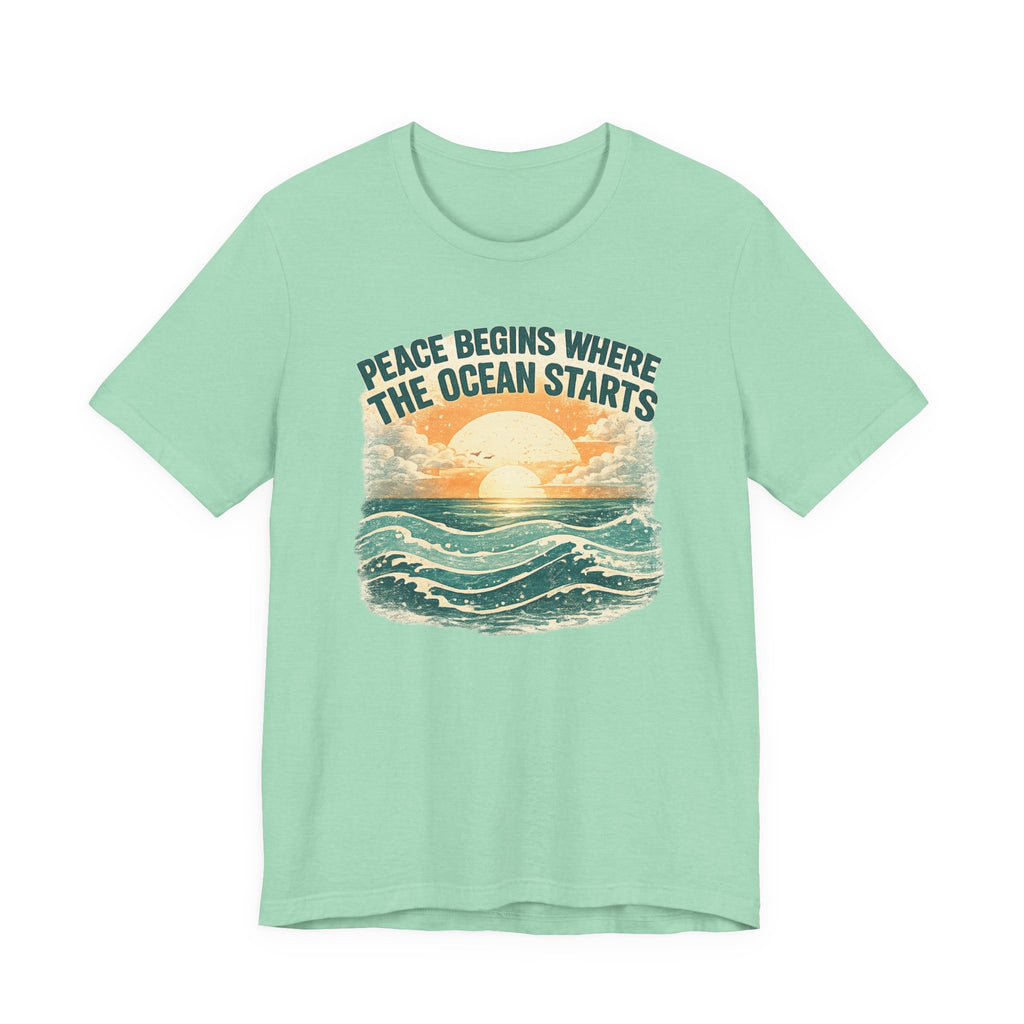 Peace Begins Where the Ocean Starts Vintage Beach - Mare Qui Club
